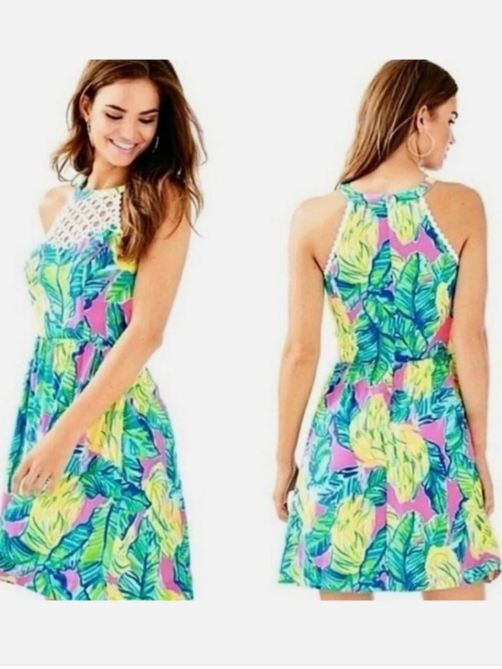 Lilly Pulitzer Kinley Dress 00 Pink Sunset Local Flavor Tropical Resort